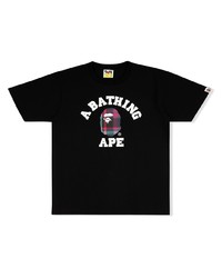 T-shirt à col rond imprimé noir A Bathing Ape