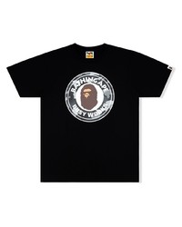 T-shirt à col rond imprimé noir A Bathing Ape