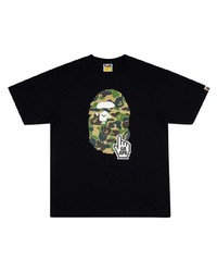 T-shirt à col rond imprimé noir A Bathing Ape