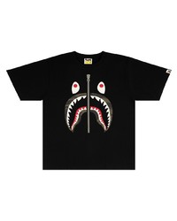 T-shirt à col rond imprimé noir A Bathing Ape