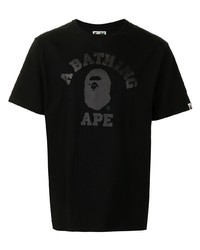 T-shirt à col rond imprimé noir A Bathing Ape