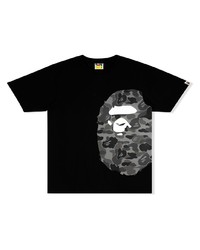 T-shirt à col rond imprimé noir A Bathing Ape