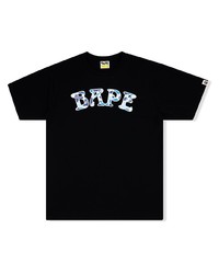 T-shirt à col rond imprimé noir A Bathing Ape