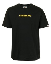 T-shirt à col rond imprimé noir A Bathing Ape