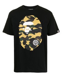 T-shirt à col rond imprimé noir A Bathing Ape