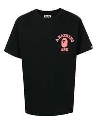 T-shirt à col rond imprimé noir A Bathing Ape