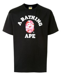 T-shirt à col rond imprimé noir A Bathing Ape