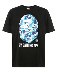 T-shirt à col rond imprimé noir A Bathing Ape