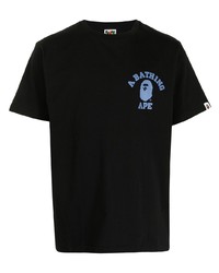 T-shirt à col rond imprimé noir A Bathing Ape