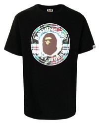 T-shirt à col rond imprimé noir A Bathing Ape