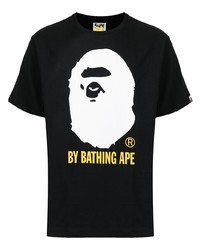 T-shirt à col rond imprimé noir A Bathing Ape