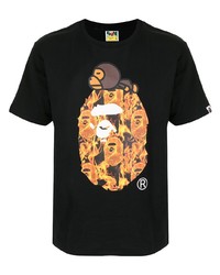 T-shirt à col rond imprimé noir A Bathing Ape