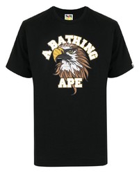 T-shirt à col rond imprimé noir A Bathing Ape