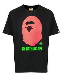 T-shirt à col rond imprimé noir A Bathing Ape