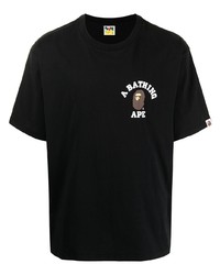 T-shirt à col rond imprimé noir A Bathing Ape