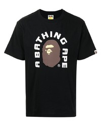 T-shirt à col rond imprimé noir A Bathing Ape