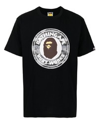 T-shirt à col rond imprimé noir A Bathing Ape