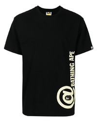 T-shirt à col rond imprimé noir A Bathing Ape