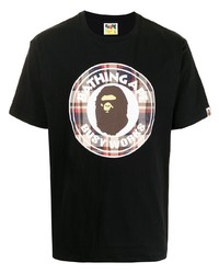 T-shirt à col rond imprimé noir A Bathing Ape