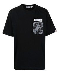 T-shirt à col rond imprimé noir A Bathing Ape