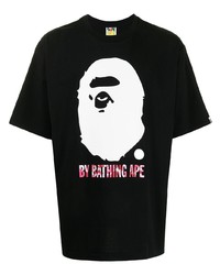 T-shirt à col rond imprimé noir A Bathing Ape