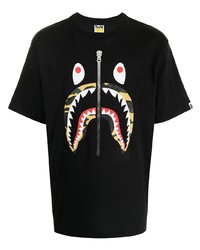 T-shirt à col rond imprimé noir A Bathing Ape