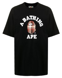 T-shirt à col rond imprimé noir A Bathing Ape