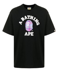 T-shirt à col rond imprimé noir A Bathing Ape