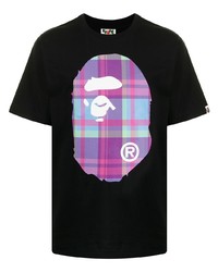 T-shirt à col rond imprimé noir A Bathing Ape