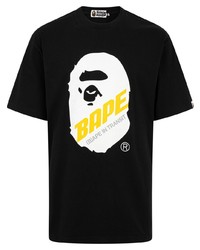 T-shirt à col rond imprimé noir A Bathing Ape