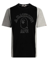 T-shirt à col rond imprimé noir A Bathing Ape