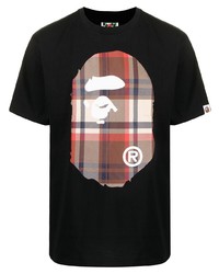 T-shirt à col rond imprimé noir A Bathing Ape