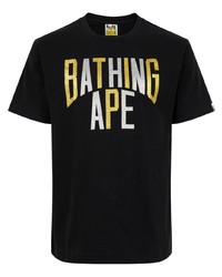 T-shirt à col rond imprimé noir A Bathing Ape