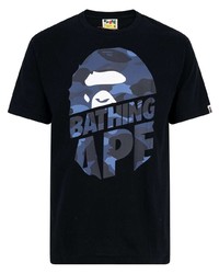 T-shirt à col rond imprimé noir A Bathing Ape