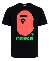 T-shirt à col rond imprimé noir A Bathing Ape