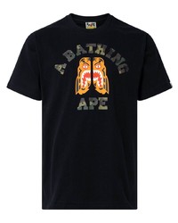 T-shirt à col rond imprimé noir A Bathing Ape