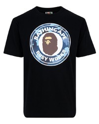 T-shirt à col rond imprimé noir A Bathing Ape