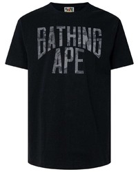 T-shirt à col rond imprimé noir A Bathing Ape