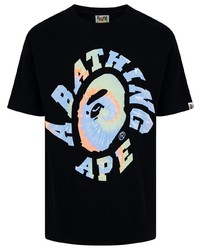 T-shirt à col rond imprimé noir A Bathing Ape