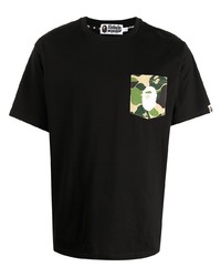 T-shirt à col rond imprimé noir A Bathing Ape