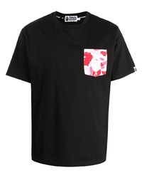 T-shirt à col rond imprimé noir A Bathing Ape