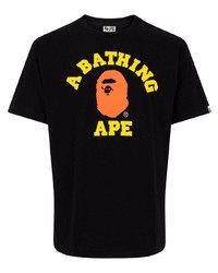 T-shirt à col rond imprimé noir A Bathing Ape