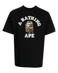 T-shirt à col rond imprimé noir A Bathing Ape