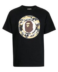 T-shirt à col rond imprimé noir A Bathing Ape