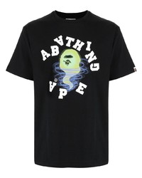 T-shirt à col rond imprimé noir A Bathing Ape