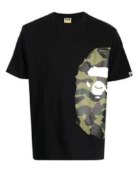 T-shirt à col rond imprimé noir A Bathing Ape