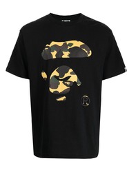 T-shirt à col rond imprimé noir A Bathing Ape