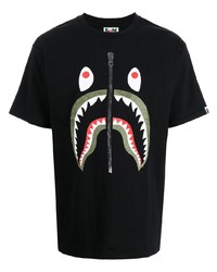 T-shirt à col rond imprimé noir A Bathing Ape