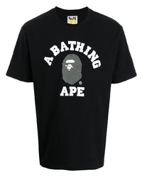 T-shirt à col rond imprimé noir A Bathing Ape