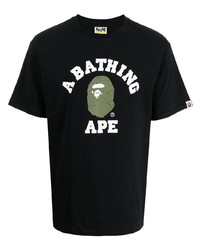 T-shirt à col rond imprimé noir A Bathing Ape